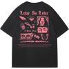 imageWomens Crewneck Graphic Tees Short Sleeve Casual T Shirt Vintage Street TopsBlack