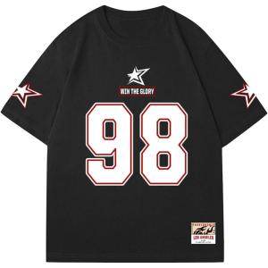imageWomens Crewneck Graphic Tees Short Sleeve Casual T Shirt Vintage Street TopsBlack Graphic