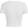 imageWomens Y2K Graphic Shirt Cherry Print Short Sleeve Slim Fitted Summer Vintage Cropped TeeCar White Pink
