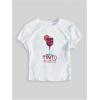 imageWomens Y2K Graphic Shirt Cherry Print Short Sleeve Slim Fitted Summer Vintage Cropped TeeCup White