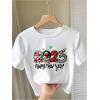 imageWomens Y2K Graphic Shirt Cherry Print Short Sleeve Slim Fitted Summer Vintage Cropped TeeGraphic White