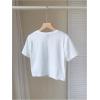 imageWomens Y2K Graphic Shirt Cherry Print Short Sleeve Slim Fitted Summer Vintage Cropped TeeGraphic White