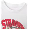 imageWomens Y2K Graphic Shirt Cherry Print Short Sleeve Slim Fitted Summer Vintage Cropped TeeStrawberry White