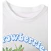 imageWomens Y2K Graphic Shirt Cherry Print Short Sleeve Slim Fitted Summer Vintage Cropped TeeWhite Blue Red