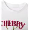 imageWomens Y2K Graphic Shirt Cherry Print Short Sleeve Slim Fitted Summer Vintage Cropped TeeWhite Cherry Graphic