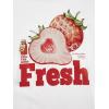 imageWomens Y2K Graphic Shirt Cherry Print Short Sleeve Slim Fitted Summer Vintage Cropped TeeWhite Strawberry