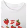 imageWomens Y2K Graphic Shirt Cherry Print Short Sleeve Slim Fitted Summer Vintage Cropped TeeWhite With Graphic