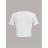 imageWomens Y2K Graphic Shirt Cherry Print Short Sleeve Slim Fitted Summer Vintage Cropped TeeWhite With Red