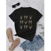 imageWomens Bow Camo Graphic Tees Crewneck Short Sleeve Casual T Shirts TopsBlack