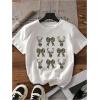 imageWomens Bow Camo Graphic Tees Crewneck Short Sleeve Casual T Shirts TopsWhite