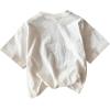 imageWomens Cherry Print Tee Shirt Short Sleeve Crew Neck Drop Shoulder Vintage Tee TopsWhite