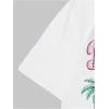 imageWomens Cherry Print Tee Shirt Short Sleeve Crew Neck Drop Shoulder Vintage Tee TopsWhite With Patterned