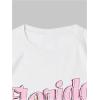 imageWomens Cherry Print Tee Shirt Short Sleeve Crew Neck Drop Shoulder Vintage Tee TopsWhite With Patterned