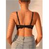 imageWomens Cut Out Floral Lace Bra Push Up Underwire Bras Lightly Lined LingerieBlack