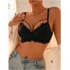 imageWomens Cut Out Floral Lace Bra Push Up Underwire Bras Lightly Lined LingerieBlack