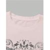 imageWomens Gothic Heart Graphic Tees Short Sleeve Crew Neck Slim Fit T Shirt Vintage Y2K TopsLight Pink