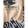 imageWomens Graphic Letter Tee Crew Neck Drop Shoulder Trendy Summer T Shirt Short Sleeve Vintage Car Print TopApricot