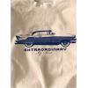 imageWomens Graphic Letter Tee Crew Neck Drop Shoulder Trendy Summer T Shirt Short Sleeve Vintage Car Print TopApricot Blue