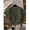 imageWomens Graphic Letter Tee Crew Neck Drop Shoulder Trendy Summer T Shirt Short Sleeve Vintage Car Print TopArmy Green