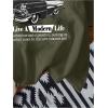 imageWomens Graphic Letter Tee Crew Neck Drop Shoulder Trendy Summer T Shirt Short Sleeve Vintage Car Print TopArmy Green