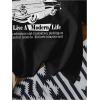 imageWomens Graphic Letter Tee Crew Neck Drop Shoulder Trendy Summer T Shirt Short Sleeve Vintage Car Print TopBlack