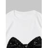 imageWomens Graphic Letter Tee Crew Neck Drop Shoulder Trendy Summer T Shirt Short Sleeve Vintage Car Print TopBlack Bow White
