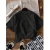 imageWomens Graphic Letter Tee Crew Neck Drop Shoulder Trendy Summer T Shirt Short Sleeve Vintage Car Print TopBlack Green