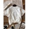 imageWomens Graphic Letter Tee Crew Neck Drop Shoulder Trendy Summer T Shirt Short Sleeve Vintage Car Print TopCartoon White