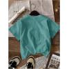 imageWomens Graphic Letter Tee Crew Neck Drop Shoulder Trendy Summer T Shirt Short Sleeve Vintage Car Print TopDeep Green