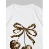imageWomens Graphic Letter Tee Crew Neck Drop Shoulder Trendy Summer T Shirt Short Sleeve Vintage Car Print TopHeart Cherry White