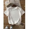 imageWomens Graphic Letter Tee Crew Neck Drop Shoulder Trendy Summer T Shirt Short Sleeve Vintage Car Print TopNumber White Red