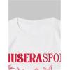 imageWomens Graphic Letter Tee Crew Neck Drop Shoulder Trendy Summer T Shirt Short Sleeve Vintage Car Print TopRed Graphic White