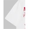 imageWomens Graphic Letter Tee Crew Neck Drop Shoulder Trendy Summer T Shirt Short Sleeve Vintage Car Print TopRed Graphic White