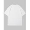 imageWomens Graphic Letter Tee Crew Neck Drop Shoulder Trendy Summer T Shirt Short Sleeve Vintage Car Print TopSeaside White