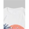 imageWomens Graphic Letter Tee Crew Neck Drop Shoulder Trendy Summer T Shirt Short Sleeve Vintage Car Print TopVacation White