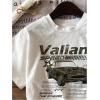 imageWomens Graphic Letter Tee Crew Neck Drop Shoulder Trendy Summer T Shirt Short Sleeve Vintage Car Print TopWhite Camo