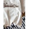 imageWomens Graphic Letter Tee Crew Neck Drop Shoulder Trendy Summer T Shirt Short Sleeve Vintage Car Print TopWhite Leopard