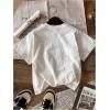 imageWomens Graphic Letter Tee Crew Neck Drop Shoulder Trendy Summer T Shirt Short Sleeve Vintage Car Print TopWhite Number