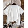 imageWomens Graphic Letter Tee Crew Neck Drop Shoulder Trendy Summer T Shirt Short Sleeve Vintage Car Print TopWhite Pink Letter