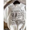 imageWomens Graphic Letter Tee Crew Neck Drop Shoulder Trendy Summer T Shirt Short Sleeve Vintage Car Print TopWhite With Brown