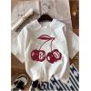 imageWomens Graphic Letter Tee Crew Neck Drop Shoulder Trendy Summer T Shirt Short Sleeve Vintage Car Print TopWhite With Graphic