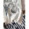 imageWomens Graphic Letter Tee Crew Neck Drop Shoulder Trendy Summer T Shirt Short Sleeve Vintage Car Print TopWhite With Grey