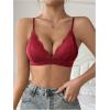 imageWomens Lace Scallop Trim Wireless Bra Adjustable Straps Bralettes Lingerie Pack of 4Grey
