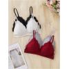 imageWomens Lace Scallop Trim Wireless Bra Adjustable Straps Bralettes Lingerie Pack of 4Grey