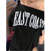 imageWomens Off The Shoulder Tops Letter Print Oversized Graphic Tees Vintage Y2k 90s Outfits TrendyBlack