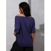 imageWomens Off The Shoulder Tops Letter Print Oversized Graphic Tees Vintage Y2k 90s Outfits TrendyNumber Blue
