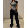 imageWomens Raglan Short Sleeve Color Block Baseball T Shirt Crew Neck Slim Fit Crop TopsGrey