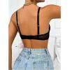 imageWomens Sheer Lace Underwire Bras Backless Push Up Comfort Bra LingerieBlack