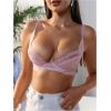 imageWomens Sheer Lace Underwire Bras Backless Push Up Comfort Bra LingerieLight Pink