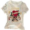 imageWomens Gothic Heart Graphic Tees Short Sleeve Crew Neck Slim Fit T Shirt Vintage Y2K TopsWhite Graphic